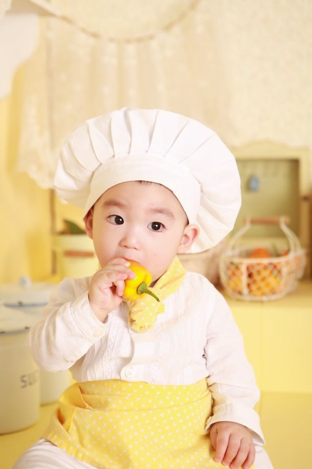 boy wearing chef hat